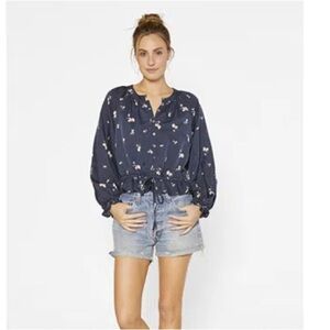 OUTERKNOWN Poet Silk-blend Blouse Boho Peasant Night Aegean Sustainable